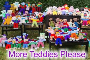 Teddies made fro the Buddy Bags appeal