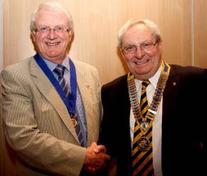 Roger Curtis (left) former president 2012/3 and his successor Geoff.