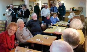 President Joe Fagan and some of the senior citizens enjoying the annual Christmas event.