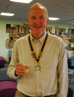 President Peter addressing the club