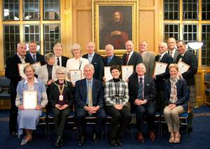 Recipients of Pride of Place Awards at a ceremony in Old Parliament Hall