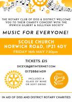 Charity Concert, Scole Church.  Ipswich Gilbert and Sullivan Society. Fri 16th May