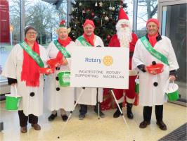 Collecting for Macmillan Cancer Support at Sainsburys