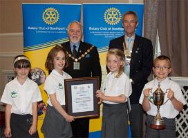 Winners of the 2011/2012 Service Above Self Award, Kingsmeadow Primary School Ainsdale.