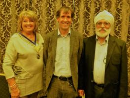 President Edith, speaker Dr Steven Hay, and Ajit Singh Uppal