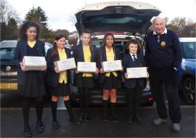 Pupils of 7C with their shoeboxes