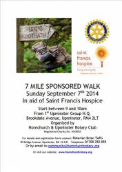 Sponsored Walk Sunday 7th September 2014