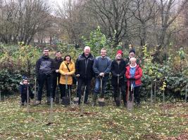 Aurora members at the tree planting ceremony