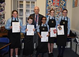 President ben presenting certificates to our wonderful young chefs