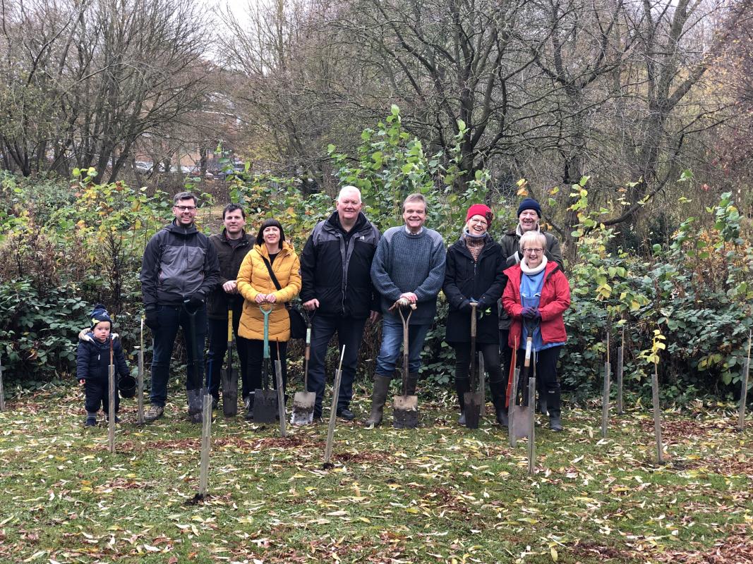 Aurora members at the tree planting ceremony