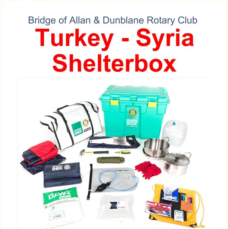 Volunteer Collection for Turkey and Syria Earthquake Shelter Boxes Saturday 18 February 2023 @ Tesco Dunblane and CoOp BoA, Sunday 19 @ Tesco Dunblane