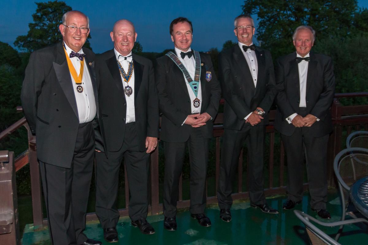 Wakefield Chantry Charter Night - Guests of honour l to r:- Neil Dodgson (President Elect, Dick Wood, Robert Morphet, Mark Jeffries and Barry York.