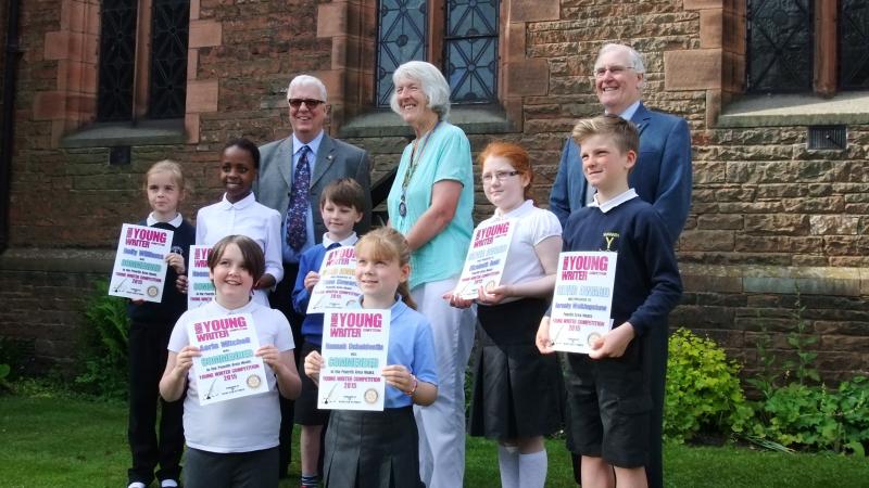Presentation to the winners and some of the entrants to this Year's Young writer Competition, held at St Catherines School assembly