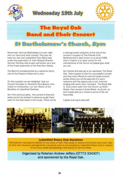 Lostwithiel Carnival Programme Page 28