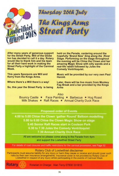 2018 Carnival Programme Page 36