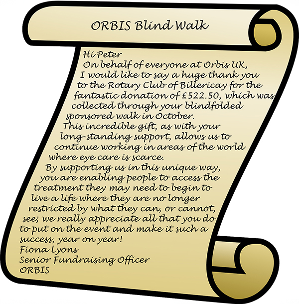 ORBIS Thank You Letter