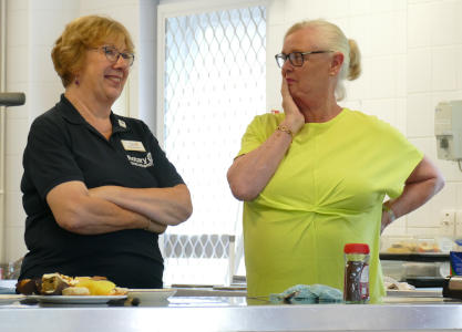 Two ladies laughing