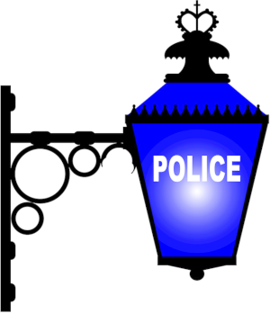 Computer image of a police station lamp