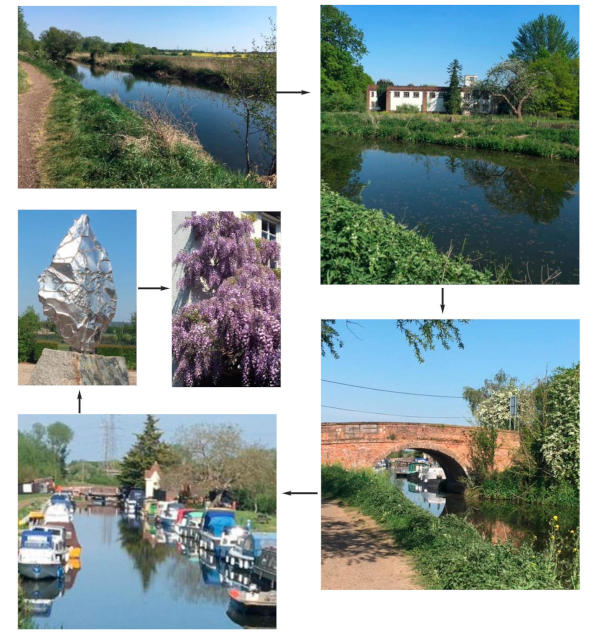 Six photographs showing canal scenes