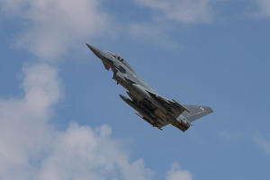 Fighter jet climbing