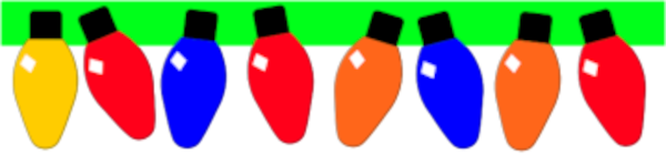 Computer image of a line of coloured lamps for a tree