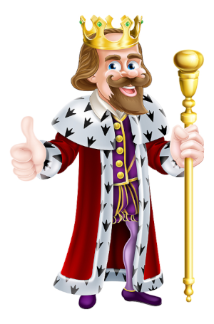 Cartoon of a smiling king