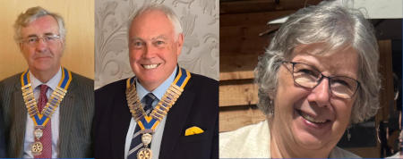 Two photographs of men and one of a woman