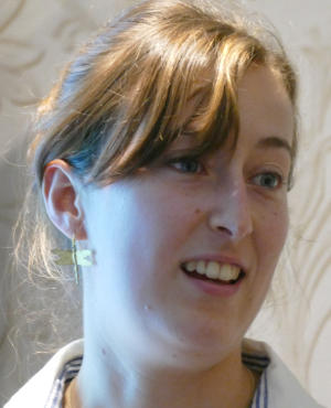 Head of a young woman with brown hair