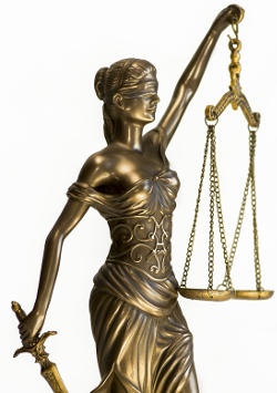 Bronze figure of Justice
