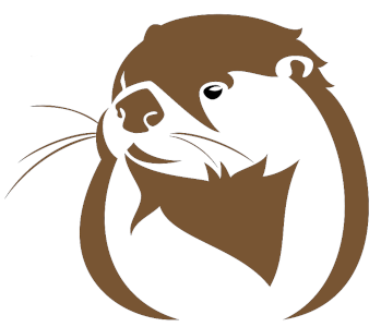 Stylised drawing of an otter's head