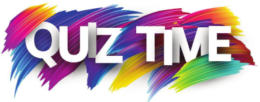 The words Quiz Time over  scriblled multi-coloured background