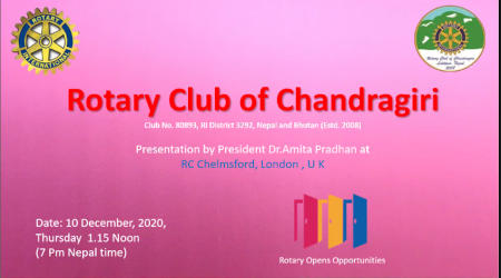 A poster about the Rotary Club of Chandragiri