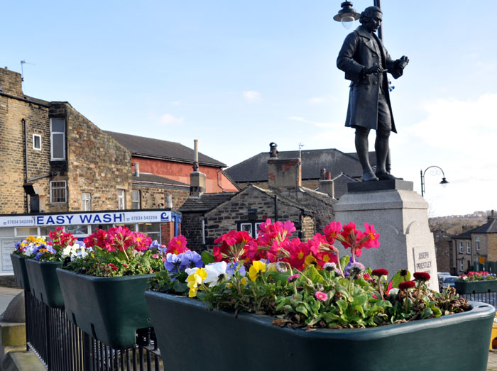 Spring Flowers in Birstall Market place 