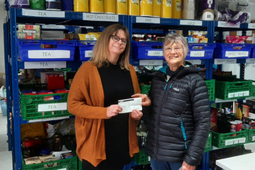 Clevedon Yeo Rotary Cheque £900 presentation to Clevedon & District Foodbank