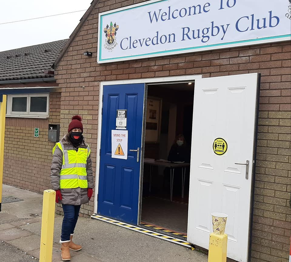 Clevedon Yeo Rotary Stewarding Vaccination Day at Clevedon Rugby Club