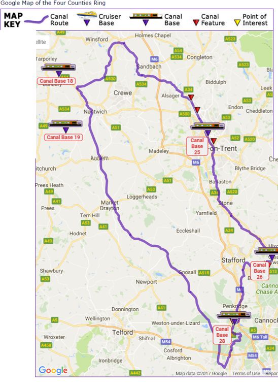 4 Counties canal map