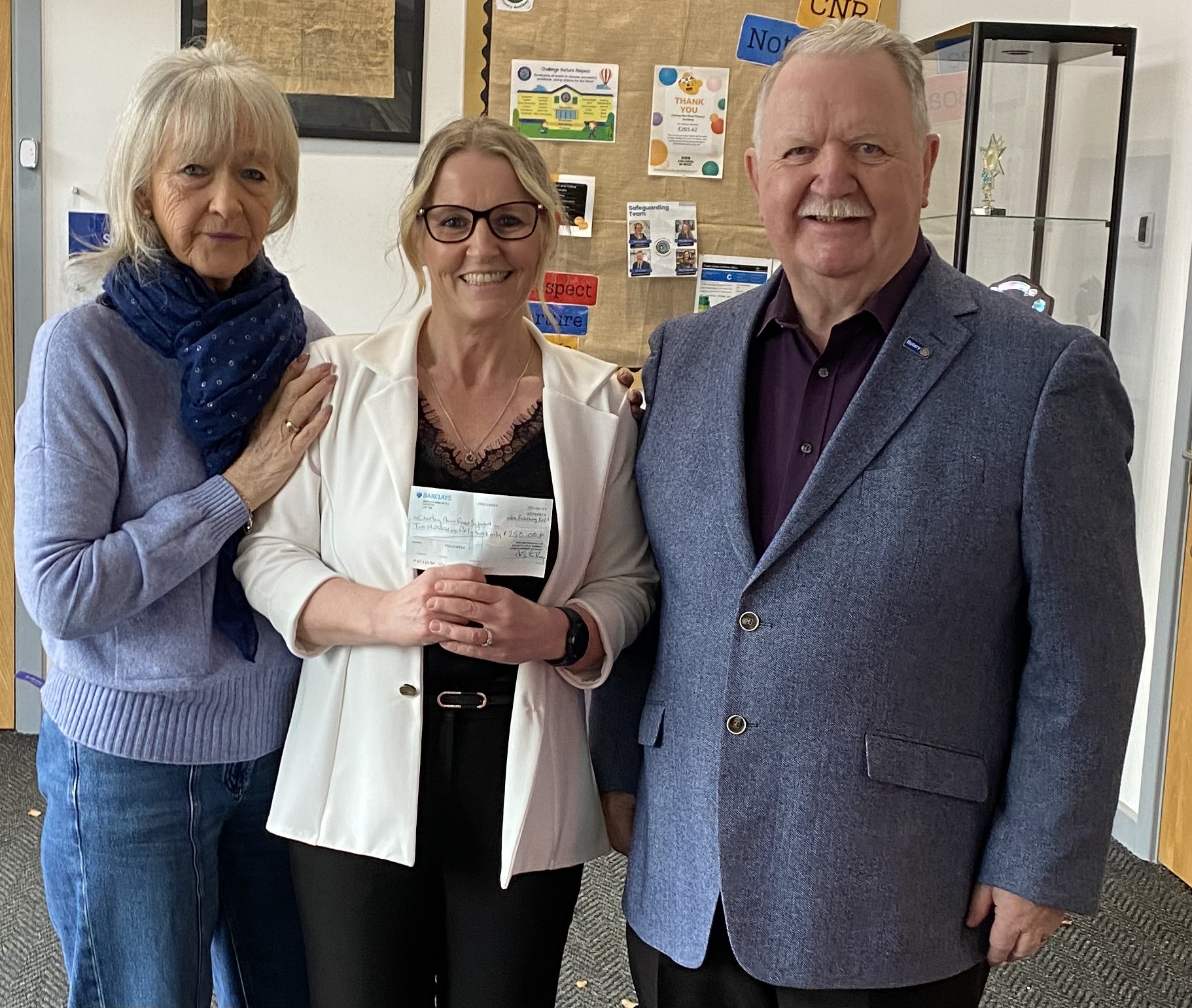 Cheque presentation to Chorley New Road Primary School