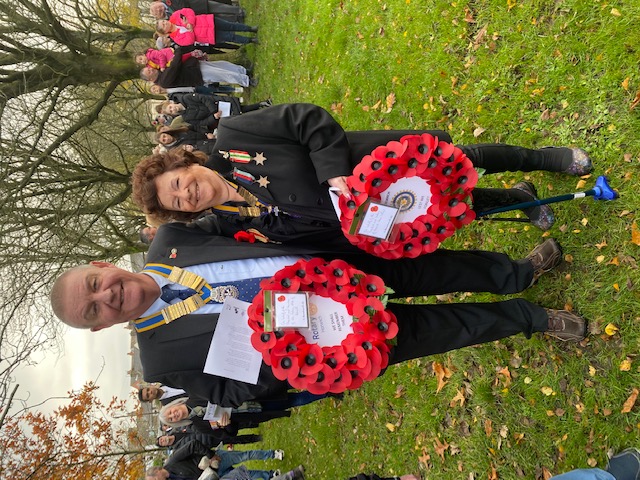 Rotary President and Inner Wheel President at Remembrance Day Service 
