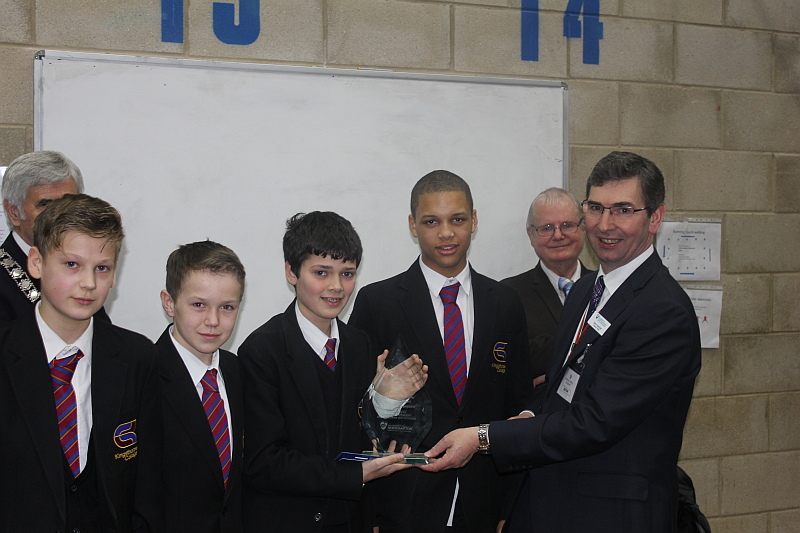 John Sinclair presents The Likely Lads with the University's trophy