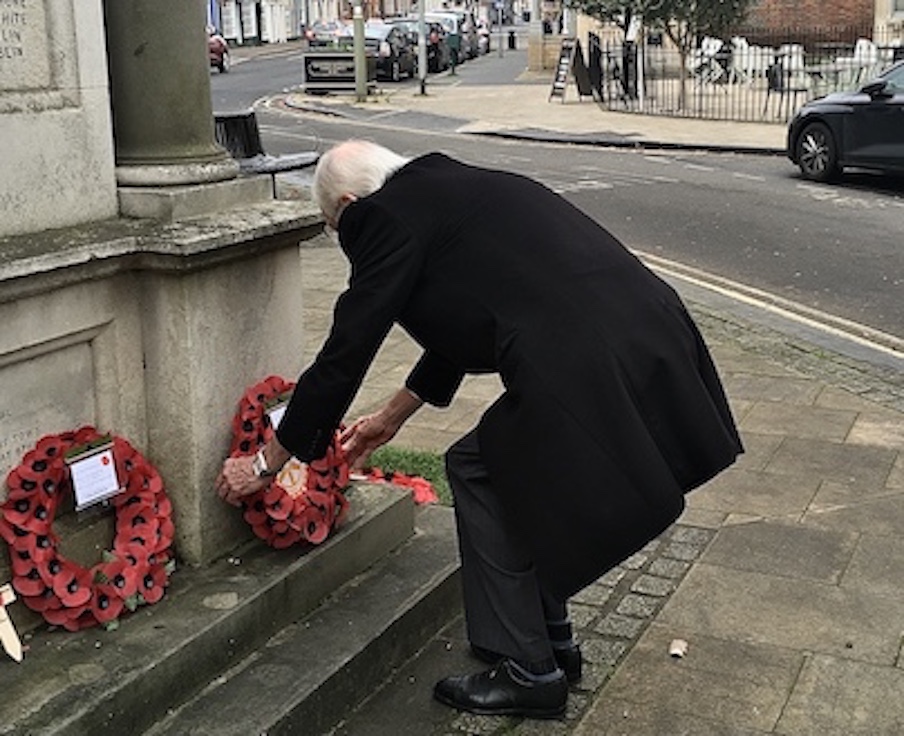 Treasurer Richard lays a wreath to remember the Fallen on behalf of us all