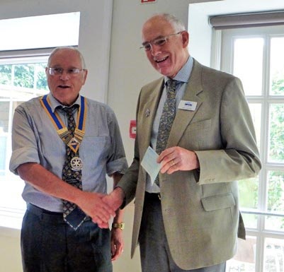 Presentation of cheque to John Grundy Oxford Prostate Cancer Support Group here...