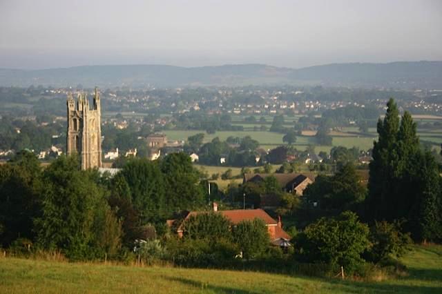 View over Backwell from Backwell Hill with Nailsea in the far distance