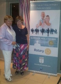 Caroline Kehoe of Braids Rotary Club with Martine Sanchez of Cavaillon St Jaques Rotary Club