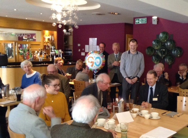 David Duff Celebrates his 90th Birthday at Wednesday's Club Meeting