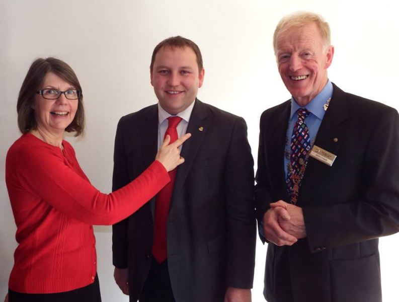 New Member Karen Tarn meets New Honorary Member Ian Murray MP with President Ken Logan