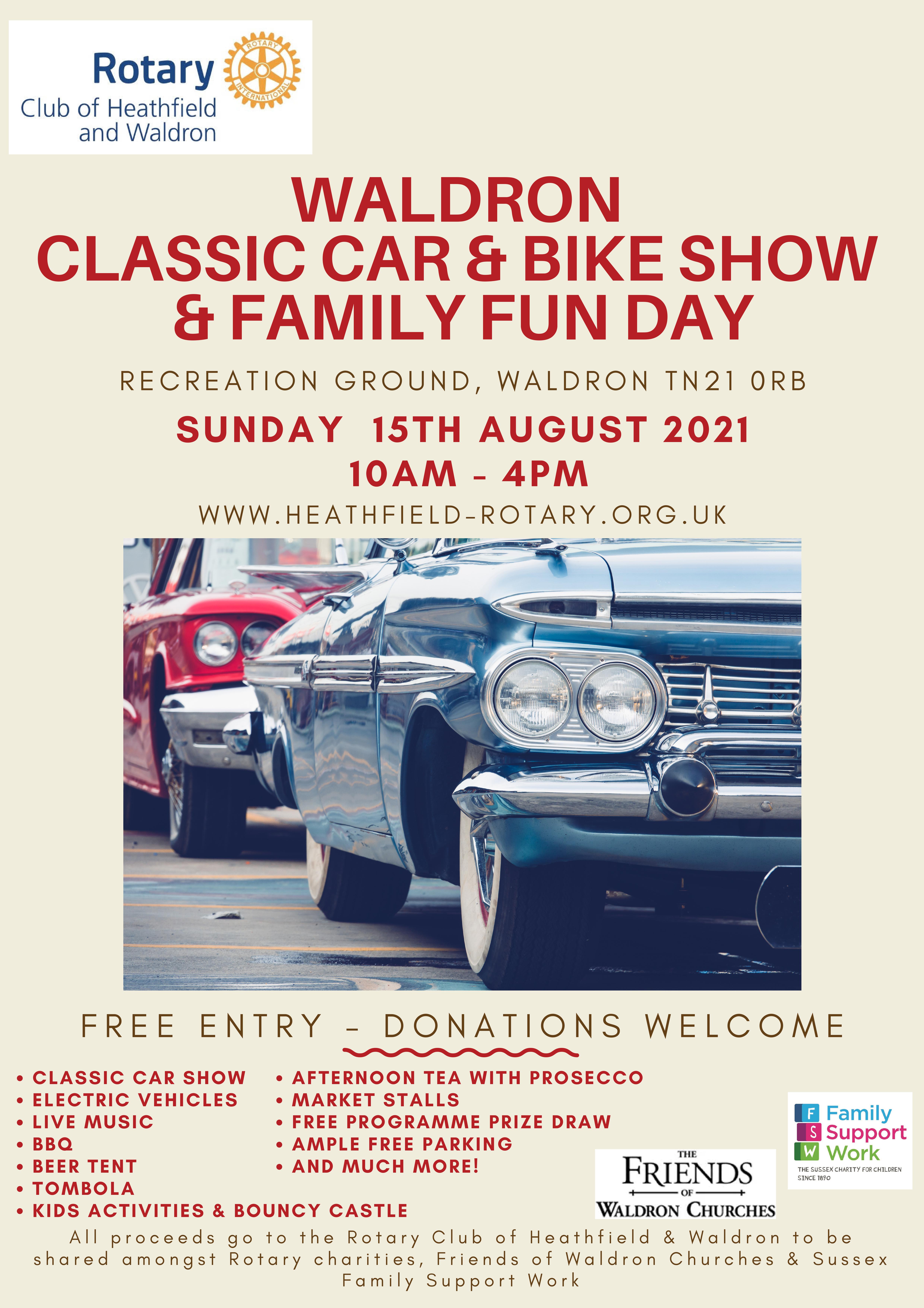 Waldron Classic Car Show Rotary Club of Heathfield & Waldron