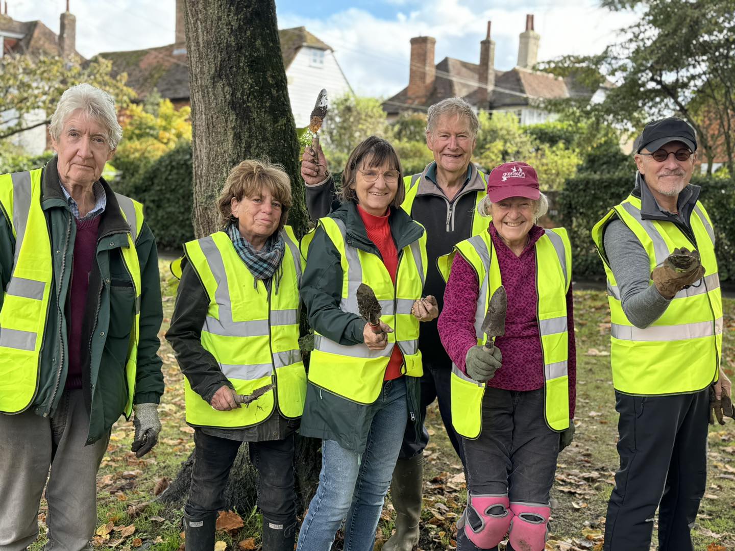 Tenterden Wildlife planting the Rotary Club crocus bulbs