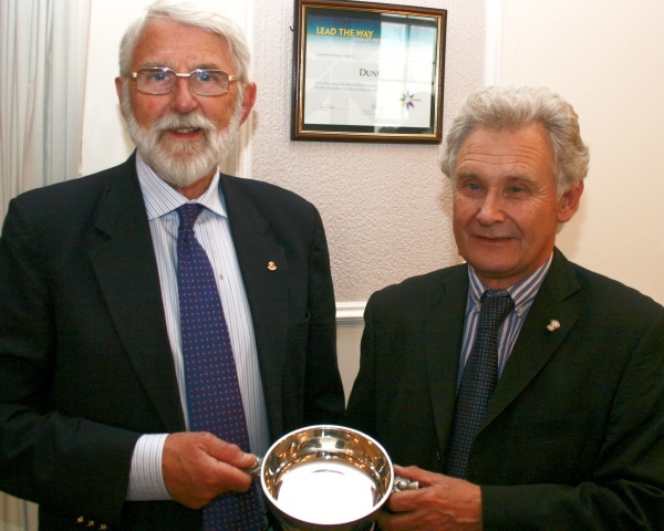 President Marshall presents John Marjoribanks with a  quaich