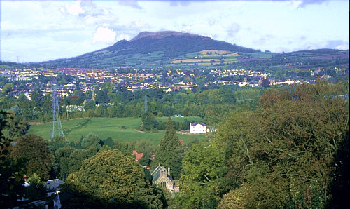 View across Abergavenny to the Skirrid