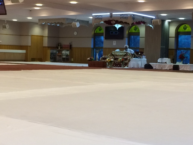 Visit to the Glasgow Gurdwara - Reading the scriptures in the Darbar Hall